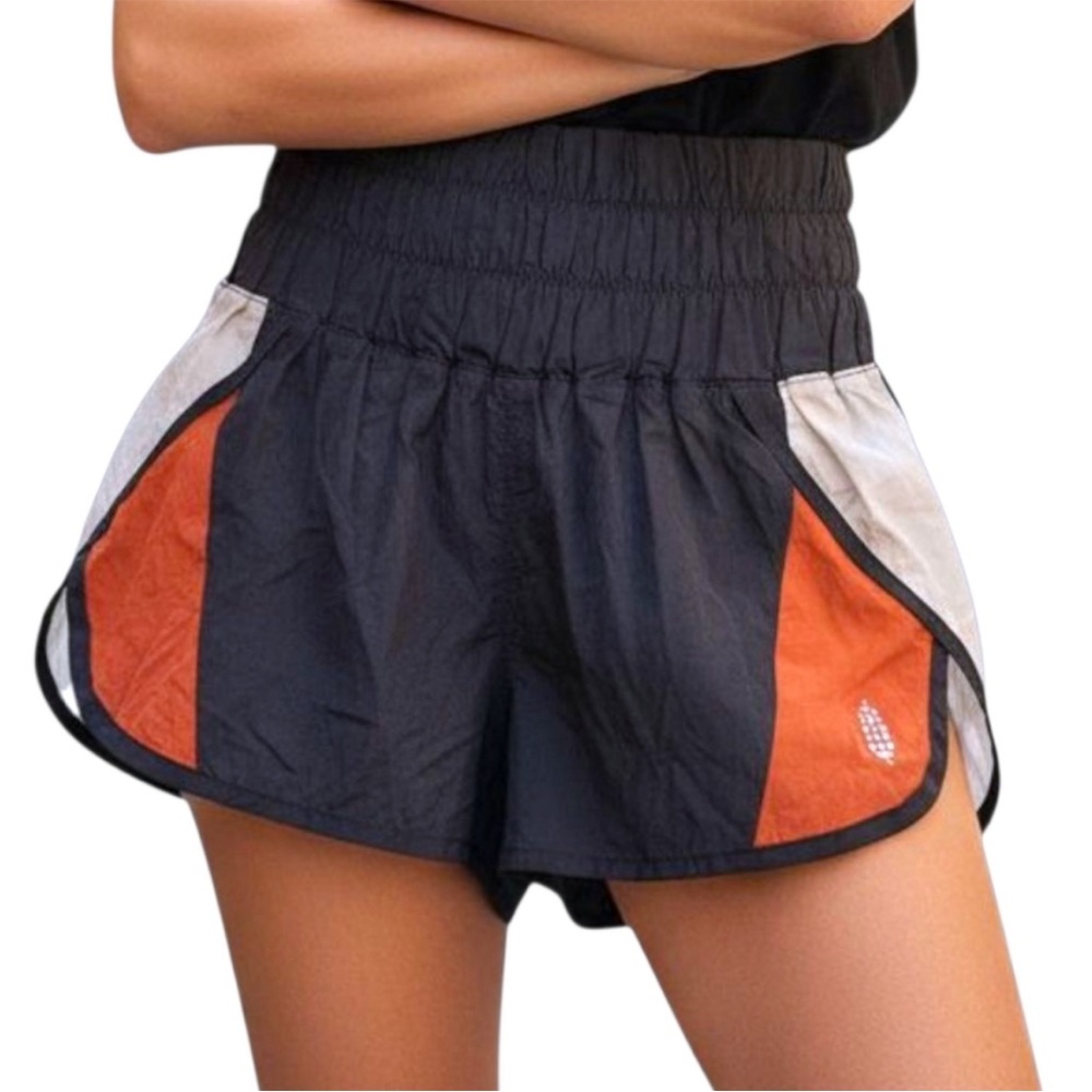 FP Movement XSmall Shorts The Way Home Shorts in Black Noir and Orange NWT